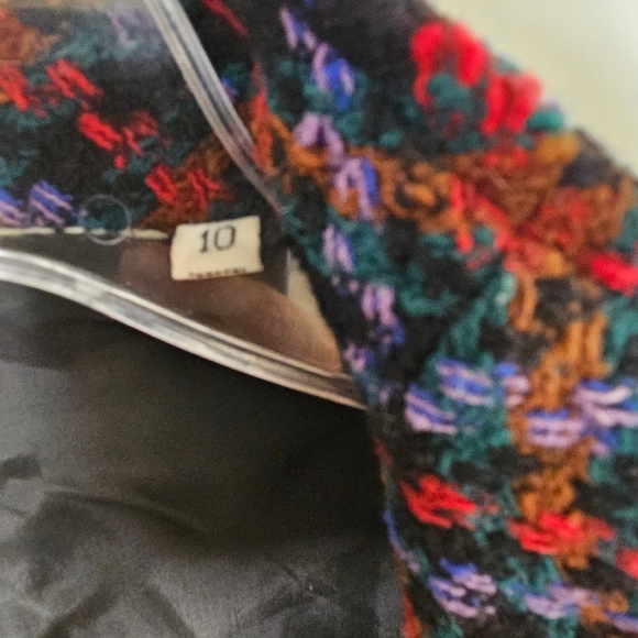 80's Ungaro wool houndstooth blazer asymmetrical button front 10 FIRM - Picture 9 of 11